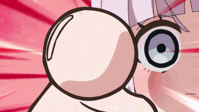 a close up of a person 's face with a magnifying glass in front of it