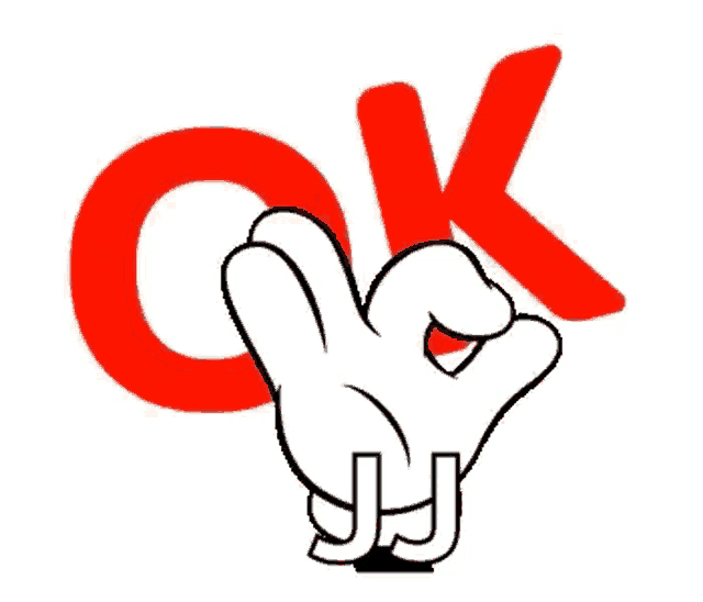 a cartoon hand giving an ok sign with the letters jj under it
