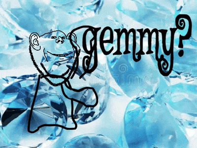 a drawing of a man with the word gemmy written on it