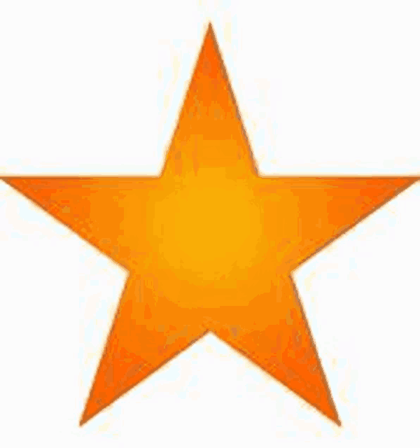 an orange star on a white background with a glowing center .