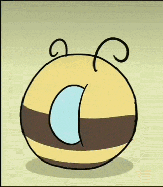a cartoon drawing of a bee 's head with a human face .