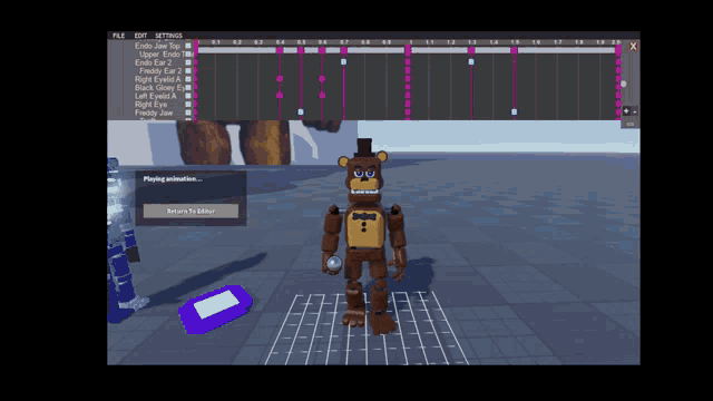a screenshot of a video game shows a teddy bear and a robot