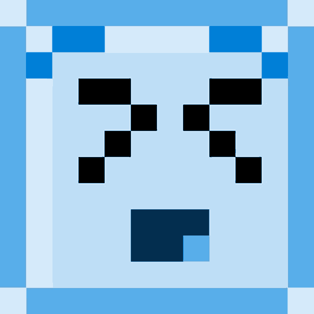 a pixel art drawing of a face with tears coming out of its eyes