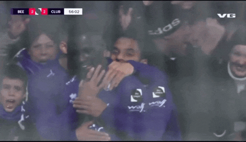 a soccer game between bee and club is being shown on tv