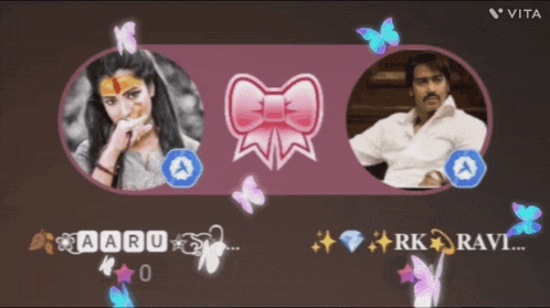 a picture of a woman and a picture of a man with the name ravi on it