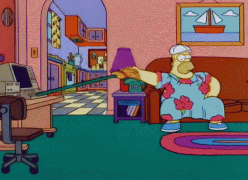 The Simpsons Homer Simpson GIF - The Simpsons Homer Simpson Broom GIFs