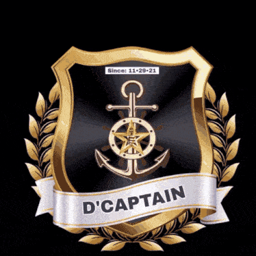 a shield with an anchor and the words d captain on it