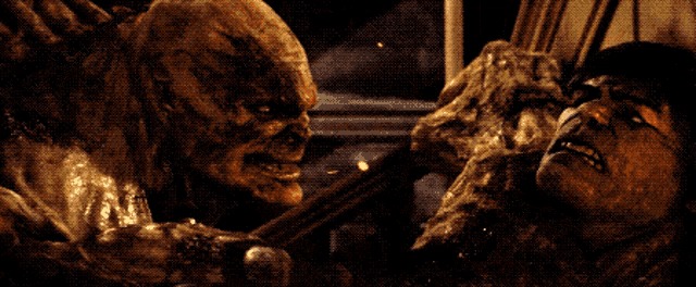 a painting of a man being attacked by a monster in a dark room