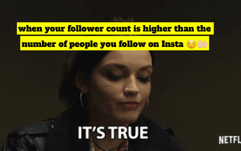 a woman says " it 's true " in front of a black background