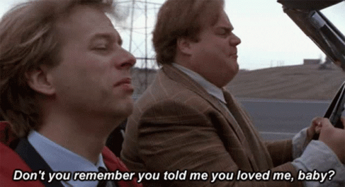 Dont You Remember You Told Me You Loved Me Baby GIF - Dont You Remember You Told Me You Loved Me Baby Tommy Boy GIFs