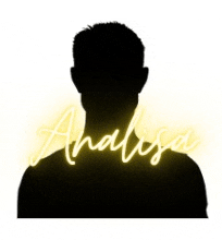 a silhouette of a man 's head with the word analisa behind him .