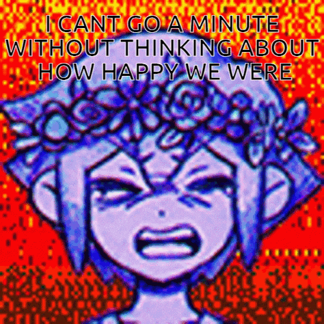 a cartoon of a girl with a flower crown on her head is crying .
