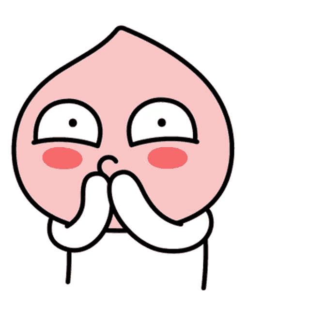 a cartoon peach with a heart on its nose