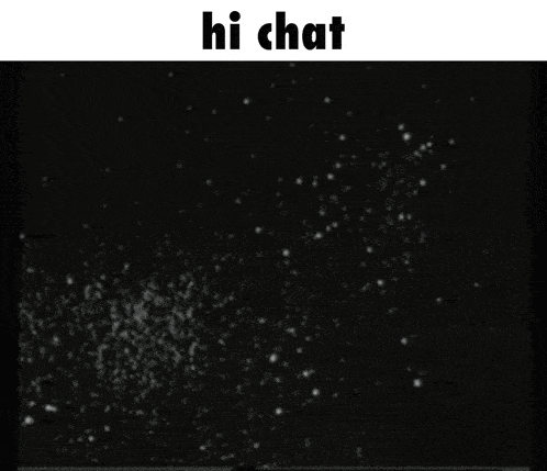 a black and white image with the words hi chat on top