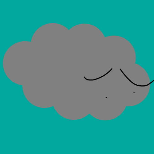 a cartoon drawing of a cloud with a face on it