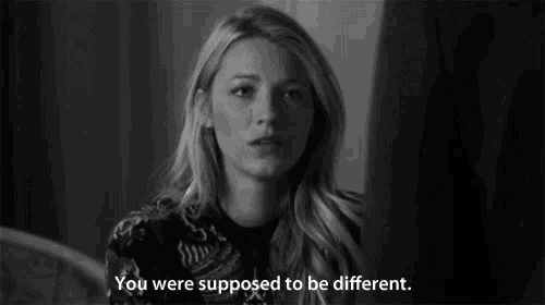 a black and white photo of a woman with the words " you were supposed to be different "