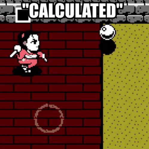 a video game with the word calculated on the bottom