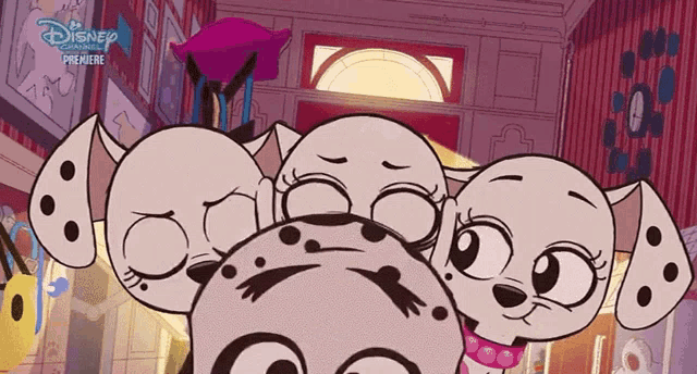 a cartoon dalmatian dog with a disney logo on the bottom