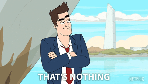 a cartoon of a man with his arms crossed and the words that 's nothing on the bottom