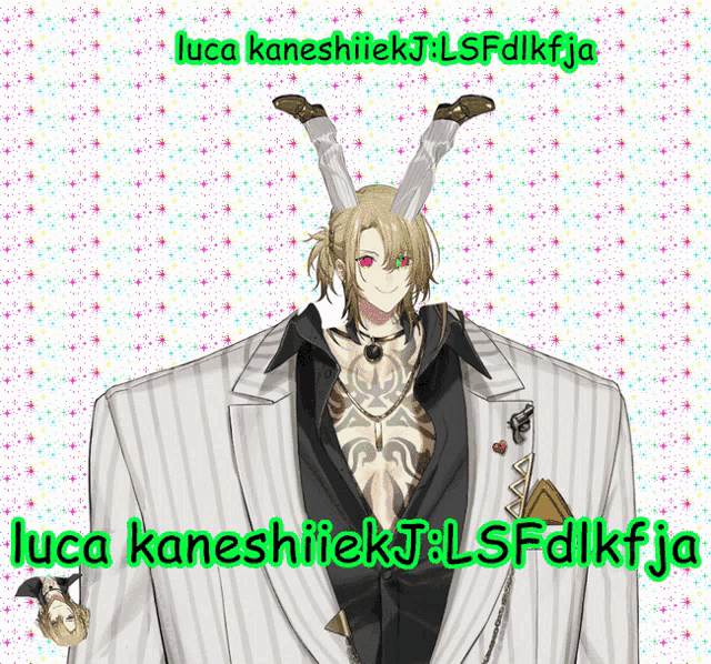 luca kaneshiiekj lsfdlkfja is the name of the anime character shown