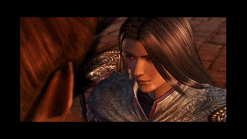 a close up of a man 's face with a beard in a video game