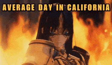 a picture of a girl with the words " average day in california "