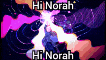 a purple background with the words hi norah on it