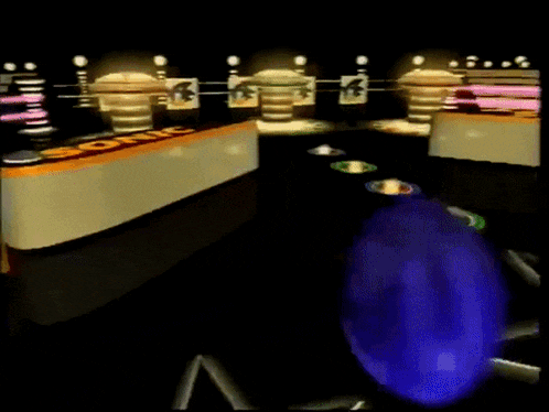 a sonic the hedgehog video game with a blue circle in the middle