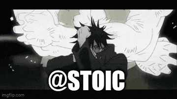 a black and white drawing of a person with wings and the words `` stoic '' .