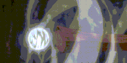 a pixelated image with a circle in the middle that says n.d.