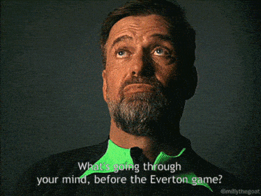 a man with a beard is talking about going back to the everton game