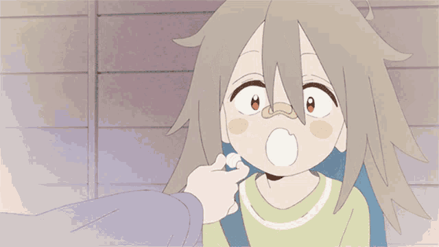 a cartoon drawing of a girl with a nose ring on it