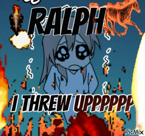 a ralph i threw uppppp poster with a girl and horses