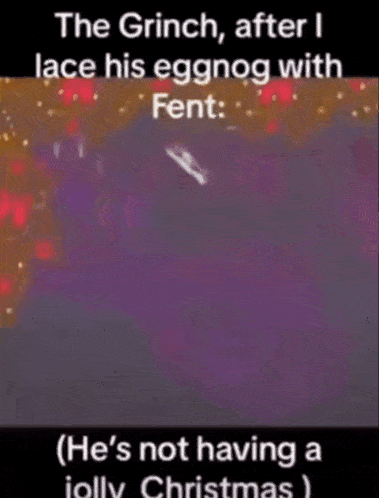 a cartoon of the grinch laying his eggnog with fent