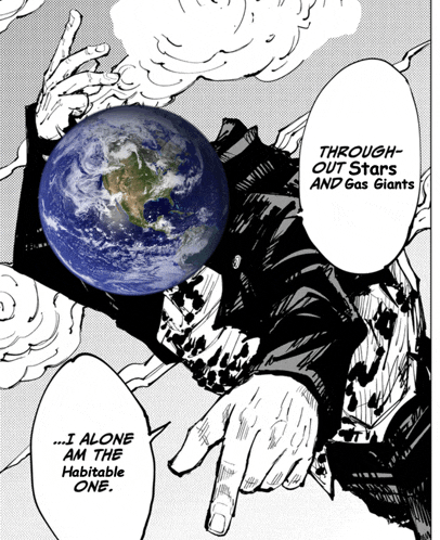 a black and white drawing of a person holding a globe with the words " i alone am the habitable one " below it