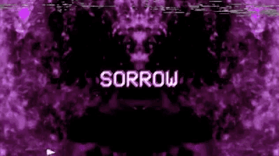 a purple background with the word sorrow in the middle