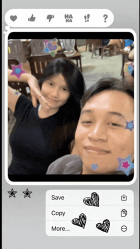 a picture of a man and a woman is being edited