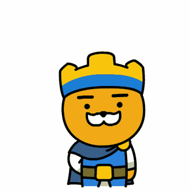 a cartoon drawing of a king with a crown surrounded by goblins