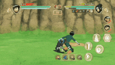 a video game shows lee and sasuke fighting