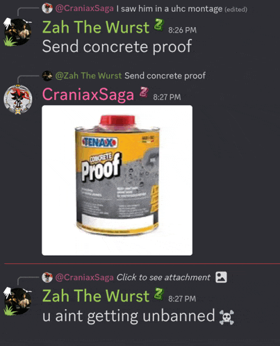 a bottle of tenax concrete proof is shown in a screenshot