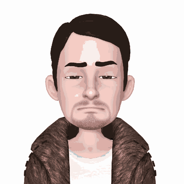 a man with a beard is wearing a fur coat and a white shirt