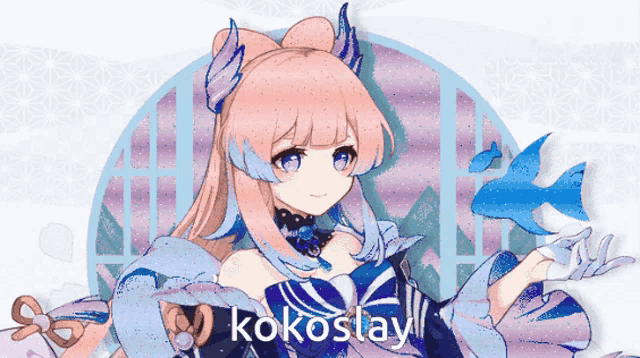 a drawing of a girl with the name kokoslav on the bottom