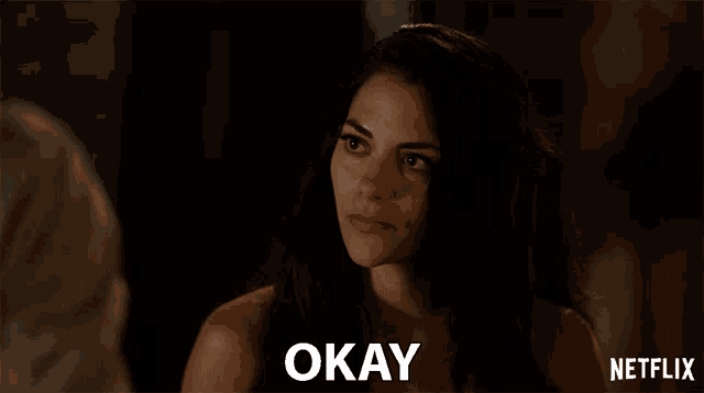 a woman in a netflix ad says okay