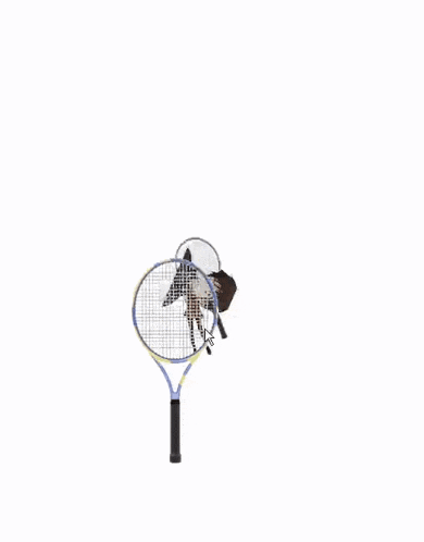 a drawing of a man holding a tennis racket next to a smaller drawing of a girl holding a tennis racket