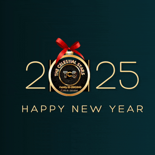 a happy new year greeting card with a tcs logo