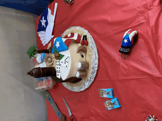 a puerto rico cake sits on a table