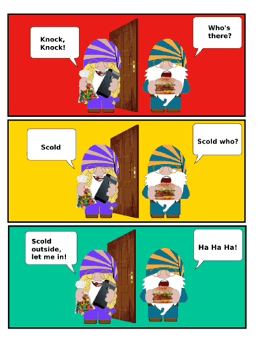 Gnome Knock Knock Jokes GIF - Gnome Knock Knock Jokes Comic Strip GIFs