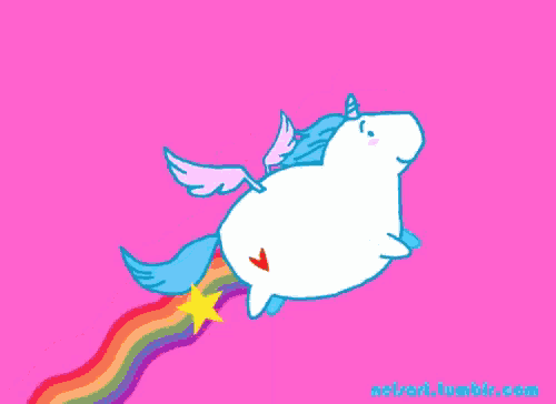 a pixel art drawing of a unicorn with a rainbow coming out of it