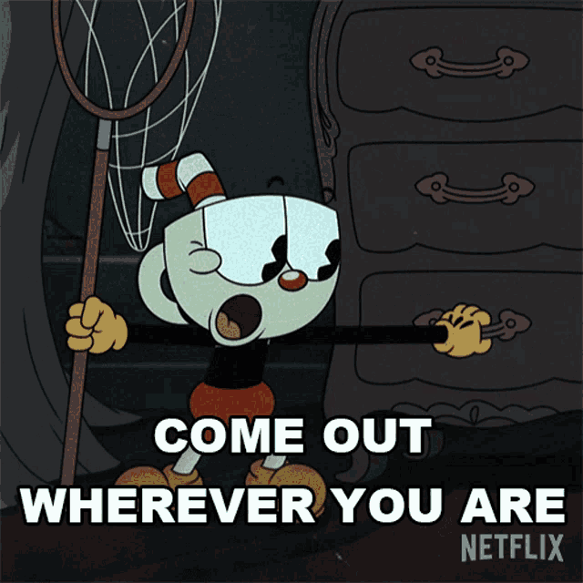 Come Out Wherever You Are Cuphead GIF - Come Out Wherever You Are Cuphead Cuphead Show GIFs