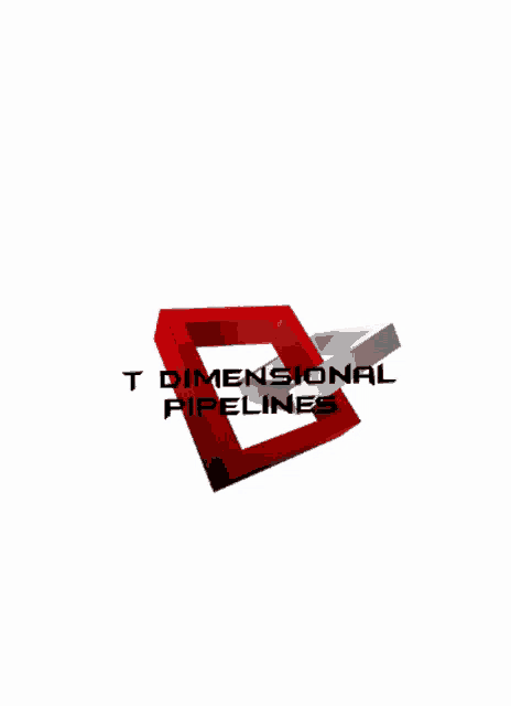 a logo for t dimensional pipelines with a red square in the middle